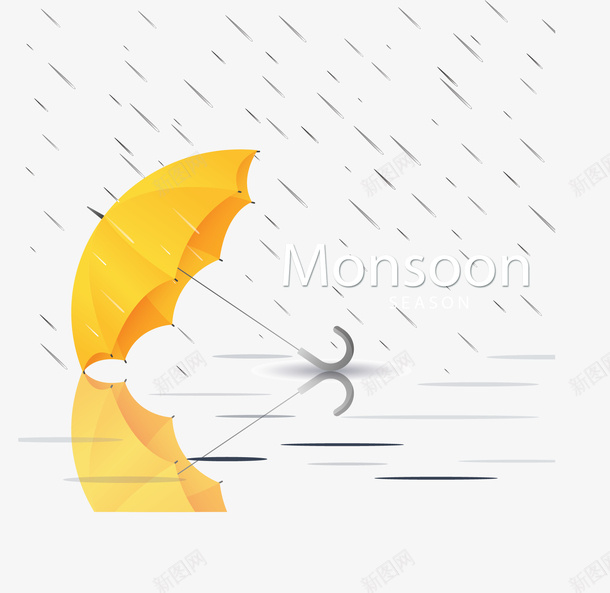 刮风下雨黄色雨伞png免抠素材_新图网 https://ixintu.com 下雨天 矢量png 雨伞 雨季 雨季雨伞 黄色雨伞