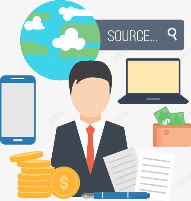 网络销售管理人员png免抠素材_新图网 https://ixintu.com 业务员 灵活支付 电商 网络支付 西装革履 金融理财