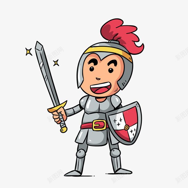 卡通骑士装饰png免抠素材_新图网 https://ixintu.com 卡通士兵 卡通男子 卡通骑士 可爱 背景装饰