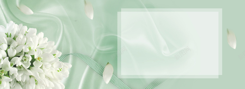 初夏扁平绿色花朵bannerpsd设计背景_新图网 https://ixintu.com anner banner 促销 初夏 女装 扁平 打折 活动 白色 简约 绿色 花朵 飘落