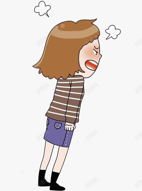 生气的女孩图png免抠素材_新图网 https://ixintu.com 卡通 发怒的 女孩 怒气冲冲 懊恼 攥拳头 漂亮的 生气的 生气的小孩 背影