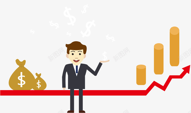 金融趋势图插画png免抠素材_新图网 https://ixintu.com 商务 商务人士 趋势图 金融 金融走势