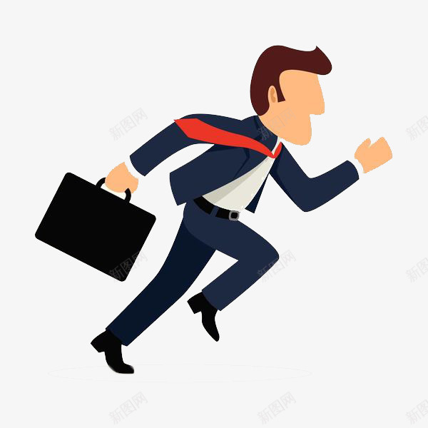 飞速奔跑的白领男png免抠素材_新图网 https://ixintu.com 公文包 卡通 商务 奔跑 彩色 手绘 白领男 简约