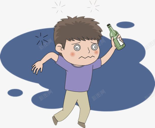 卡通人物小男孩喝醉酒头晕元素png免抠素材_新图网 https://ixintu.com 不舒服 人物 免扣 免费下载 冒星星 卡通 卡通人物头晕 喝多了 头晕 头脑混乱 眼花 脑袋涨 走路不了 酒醉