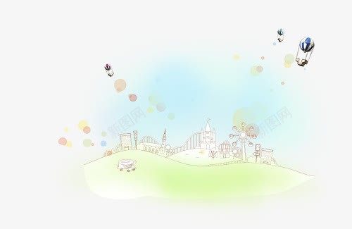 卡通节日背景元素psd免抠素材_新图网 https://ixintu.com 六一儿童节素材 卡通节日背景元素 热气秋 风车