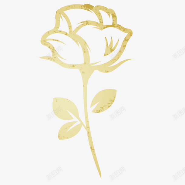 手绘金色玫瑰花矢量图ai免抠素材_新图网 https://ixintu.com 手绘 玫瑰涂鸦 玫瑰设计 矢量图 简笔画 装饰图案 金色设计 镀金