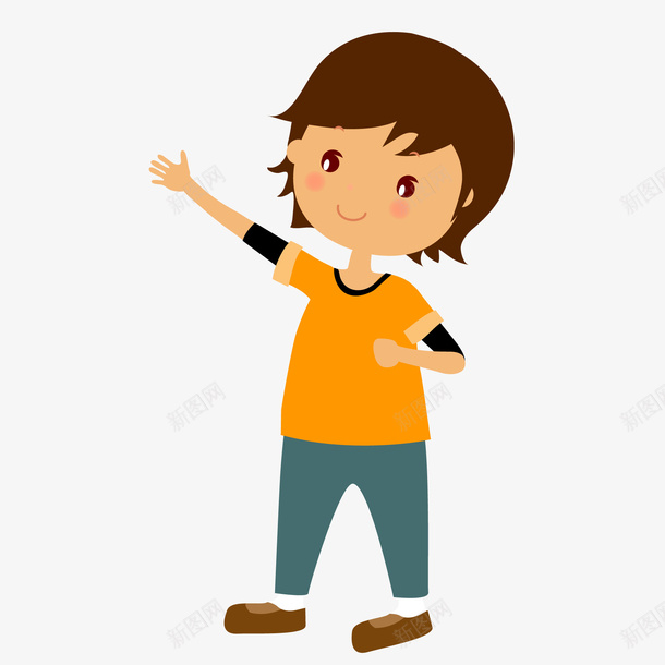 卡通伸手的儿童人物png免抠素材_新图网 https://ixintu.com 人物设计 伸手 儿童 儿童生活节 卡通 扁平化
