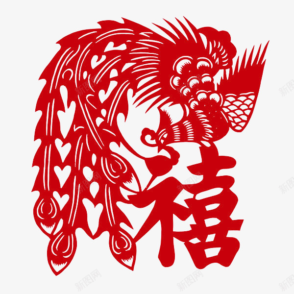 喜字上的凤凰png免抠素材_新图网 https://ixintu.com 丹鸟 凤凰 凤凰尾巴 凤尾 吉祥象征 喜 喜字 朱鸟 漂亮尾巴 火鸟 神兽 神鸟 羽翼 飞鸟 飞龙之子