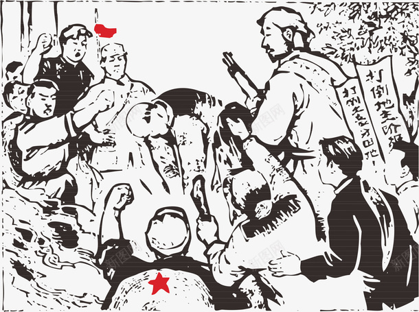 一群工农兵矢量图ai免抠素材_新图网 https://ixintu.com 作战 商讨 工农兵 手绘 讨论 矢量图