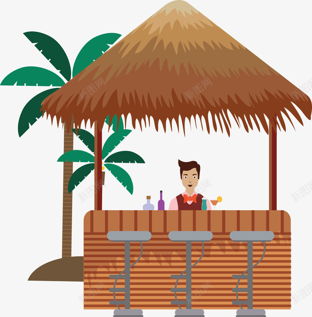 夏天海边度假酒吧矢量图ai免抠素材_新图网 https://ixintu.com 夏天 夏天海边 小木屋 海边帐篷 矢量png 矢量图 茅草屋 酒吧 黄色草屋
