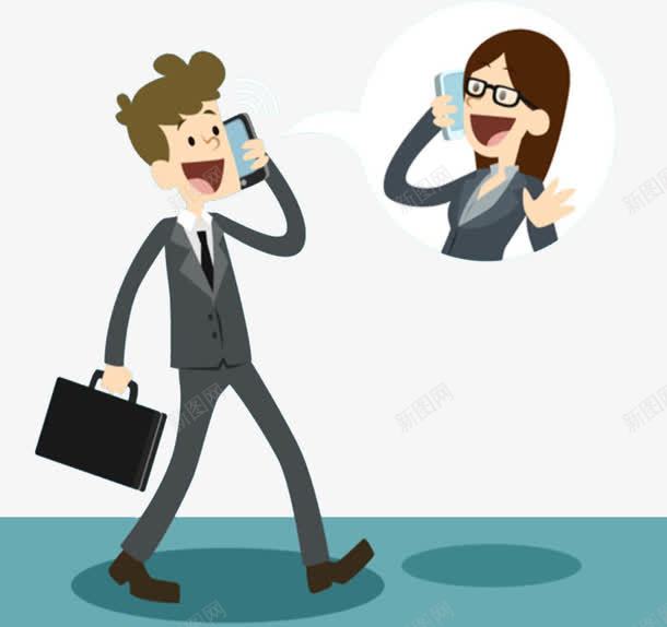 手绘接电话png免抠素材_新图网 https://ixintu.com 听同事电话 听电话 手机听电话 手绘听电话 打电话 接到同事电话