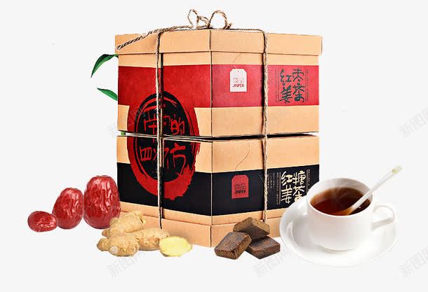 红糖红枣姜茶组合png免抠素材_新图网 https://ixintu.com 产品实物 免抠素材 姜茶组合 生姜 礼盒 红枣 红枣姜茶 红糖姜茶 超值4盒装