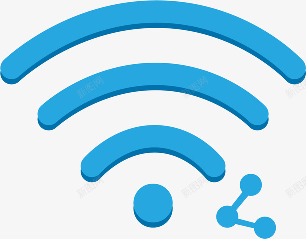 蓝色简约无线网络png免抠素材_新图网 https://ixintu.com wifi 世界电信日 信号 无线网络 移动网络 网络