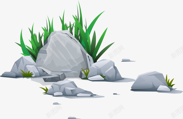 石头小草矢量图eps免抠素材_新图网 https://ixintu.com 堆石块 小草矢量图 手绘石头 矢量图 石头 石缝中的小草 鲜嫩的小草
