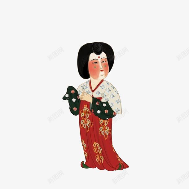 卡通唐朝美人png免抠素材_新图网 https://ixintu.com 卡通彩绘 唐人 唐朝美人 唐朝胖美人 樱桃小嘴 浓妆艳抹