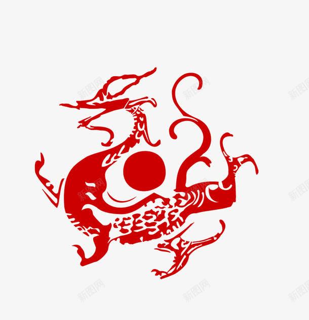 红色的青龙png免抠素材_新图网 https://ixintu.com 传说 四圣兽 四方神兽 图案 标签 红色 青龙