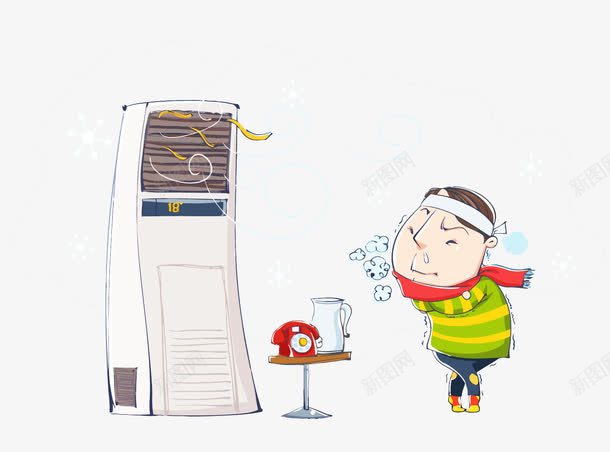 夏天空调病png免抠素材_新图网 https://ixintu.com PNG PNG免费下载 PNG图片 儿童感冒 医疗 夏天 感冒 汽车空调 流感病毒卡通 疾病 空调 空调的风吹