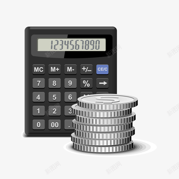 卡通计算器和金币矢量图ai免抠素材_新图网 https://ixintu.com 利润 卡通 矢量图 算术题 算钱 计算器 财务 金币设计 金融