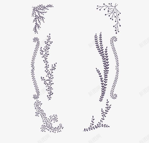 素雅花纹边框背景png免抠素材_新图网 https://ixintu.com 回形花纹 线条 花朵 花纹 花边