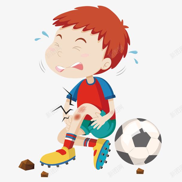 遭意外事故被踢伤的小孩子矢量图ai免抠素材_新图网 https://ixintu.com 不舒服 儿童 卡通 安全 矢量图 科普知识 脸色发青 脸色差 踢伤