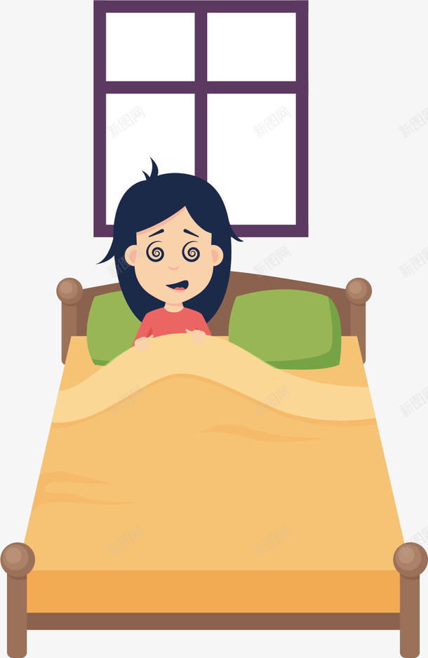 单身起床的困难png免抠素材_新图网 https://ixintu.com 单身 困难 头晕 头脑混乱 女生 早起 白领 难受