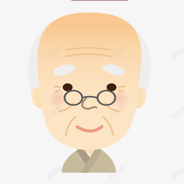戴眼镜的白发老头png免抠素材_新图网 https://ixintu.com 人物 手绘图 白发老头 老人 老年人 老花镜