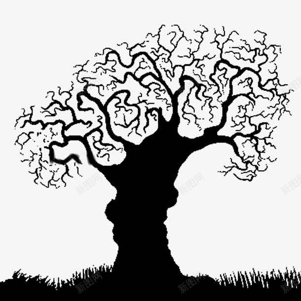 黑白枯树png免抠素材_新图网 https://ixintu.com 冰冷 枯藤老树 树干 树木 植物 没有叶子 萧瑟 黯淡