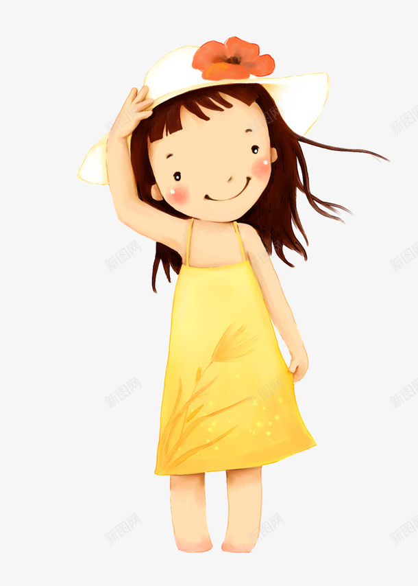手扶帽子的小姑娘png免抠素材_新图网 https://ixintu.com 小姑娘 带帽子小姑娘 手扶帽子