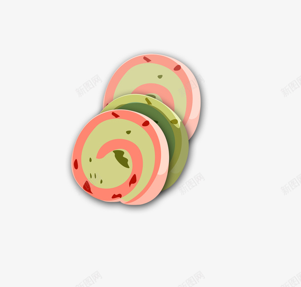 卡通蛋糕卷图案png免抠素材_新图网 https://ixintu.com 卡通蛋糕 点缀 装饰 食物