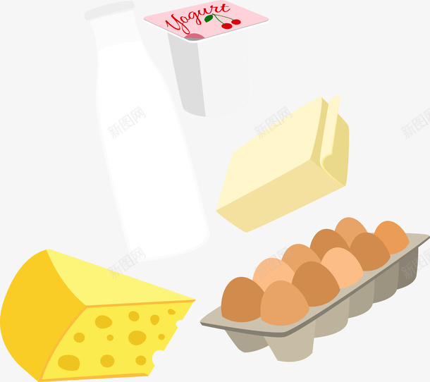 手绘高蛋白食物矢量图ai免抠素材_新图网 https://ixintu.com 奶酪 手绘 酸奶 高蛋白 鸡蛋 矢量图