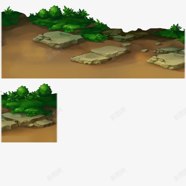 场景场景沙漠草地png免抠素材_新图网 https://ixintu.com 3D卡通建筑 卡通花草 卧室 场景 景物元素 植物 绿植 草地 野草