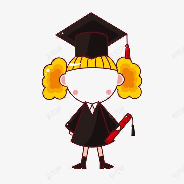 卡通学士人物png免抠素材_新图网 https://ixintu.com 人物 卡通毕业生 可爱 女生学士服 学士帽 毕业生 设计