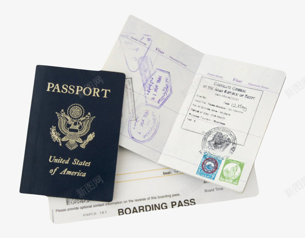 蓝色美国护照压着翻开的护照实物png免抠素材_新图网 https://ixintu.com 公民 印章 国境 国籍 居留 打开 护照本 旅行 盖章 翻开 证件 证明 身份 通行证