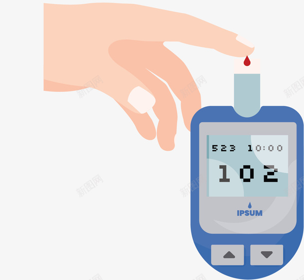 自我测量糖尿病指标矢量图ai免抠素材_新图网 https://ixintu.com 慢病管理 指标 检查血糖 测量指标 矢量png 糖尿病 矢量图