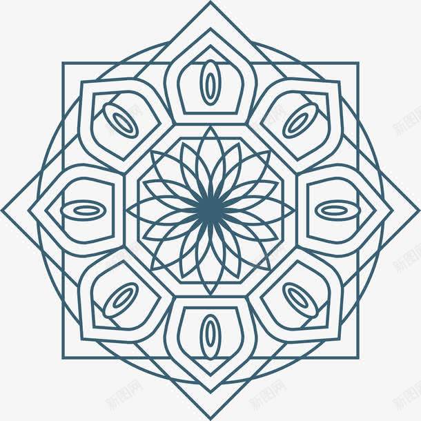 箱包装饰图案png免抠素材_新图网 https://ixintu.com 布艺图案 床单图案 手绘曼陀罗 抱枕图案 曼陀罗花纹 服装图案 染布印 电视背景墙图案 花 蓝色的