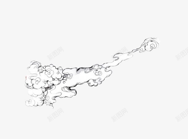 素描手绘白云png免抠素材_新图网 https://ixintu.com 云朵 手绘腾云 白云 素描素材