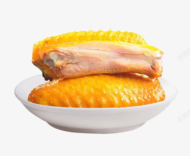 盐焗鸡翅中png免抠素材_新图网 https://ixintu.com 休闲零食 小吃 熟食 盐焗鸡 盐焗鸡翅中 香辣鸡翅 鸡肉