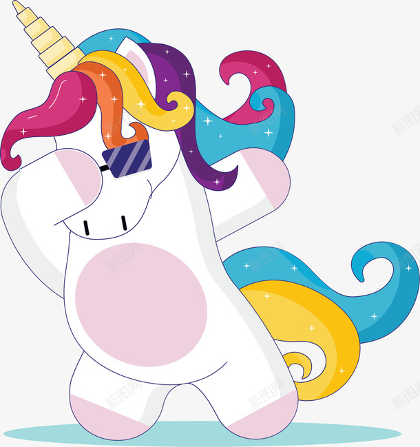 彩色跳舞奇幻独角兽png免抠素材_新图网 https://ixintu.com 奇幻独角兽 梦幻独角兽 独角兽 矢量png 跳舞 跳舞独角兽
