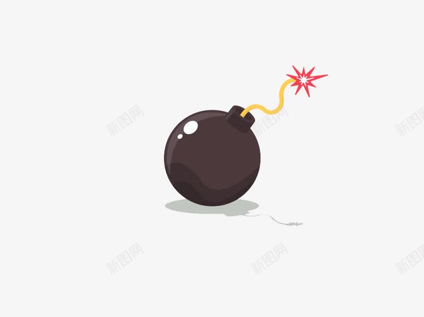 扁平化卡通炸弹png免抠素材_新图网 https://ixintu.com H5页面素材 创意卡通元素 卡通 扁平化 扁平素材 炸弹 电商卡通 网页设计卡通