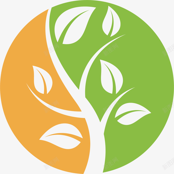 树木环保标志矢量图ai免抠素材_新图网 https://ixintu.com 卡通手绘 圆形 树叶 树木 环保标志 绿叶 矢量图