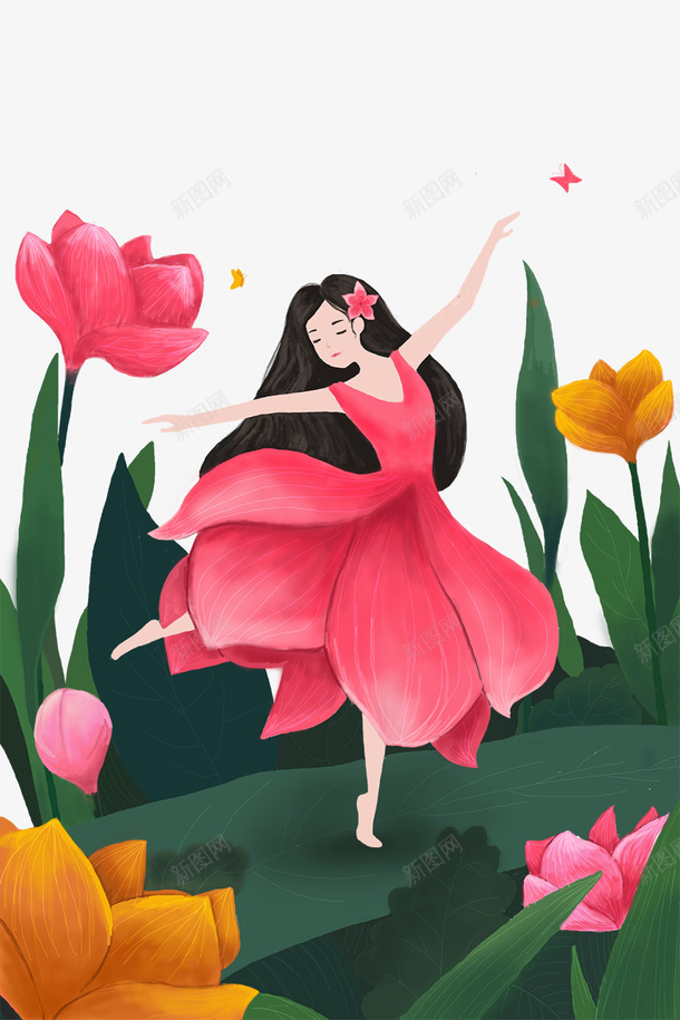三八节装饰手绘人物插图草地跳舞png免抠素材_新图网 https://ixintu.com 三八节 三八节装饰手绘人物插图草地跳舞的女孩免费下载 人物插图 女孩 手绘 草地 装饰 跳舞