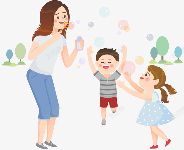 卡通亲子乐园插画png免抠素材_新图网 https://ixintu.com 亲子 亲子乐园 亲子时间 卡通亲子插画 家庭游乐 温馨