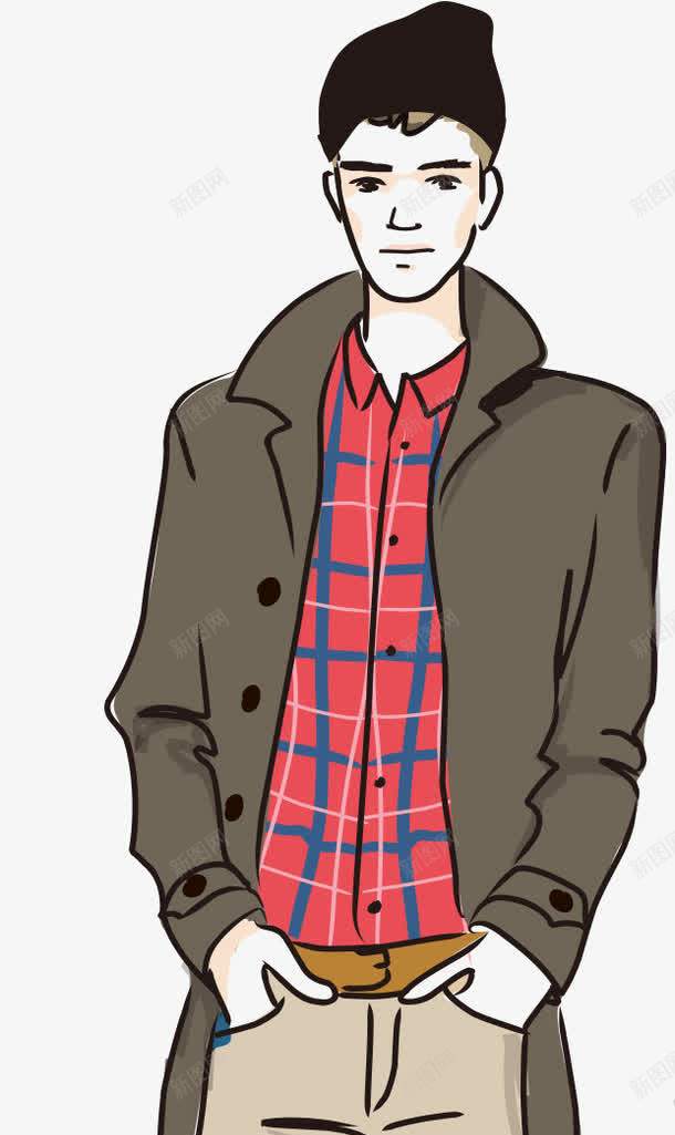 手绘线描线条时尚服饰走png免抠素材_新图网 https://ixintu.com 人物插画 帅气男孩 时尚走秀 美丽女孩