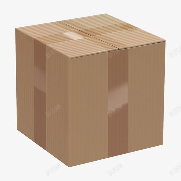 胶带封住的纸箱png免抠素材_新图网 https://ixintu.com 办公用品 密封 快递 箱子 纸箱 胶带