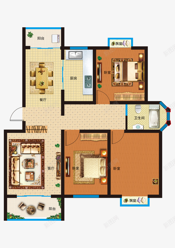 室内平面户型图png免抠素材_新图网 https/ixintu.