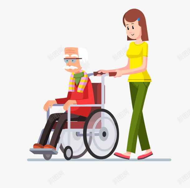 手绘志愿者敬老院png免抠素材_新图网 https://ixintu.com 尊贤 志愿者 敬老院 青年志愿者