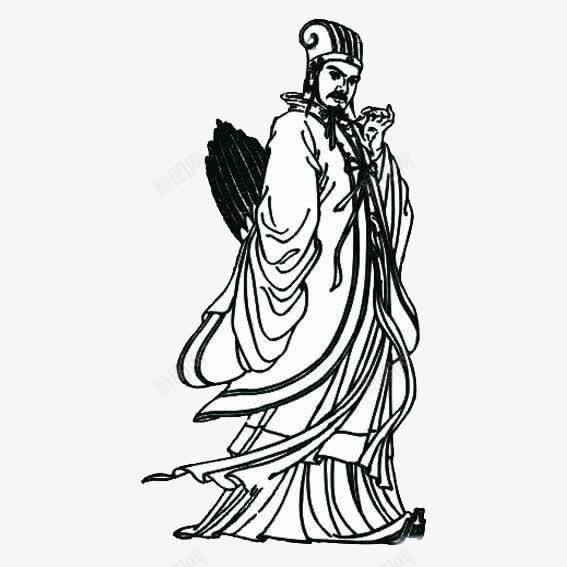 拿着扇子的诸葛亮png免抠素材_新图网 https://ixintu.com 的诸葛亮 羽毛扇 背着手