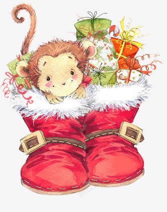 一对红色靴子png免抠素材_新图网 https://ixintu.com 彩礼 猴子 礼物