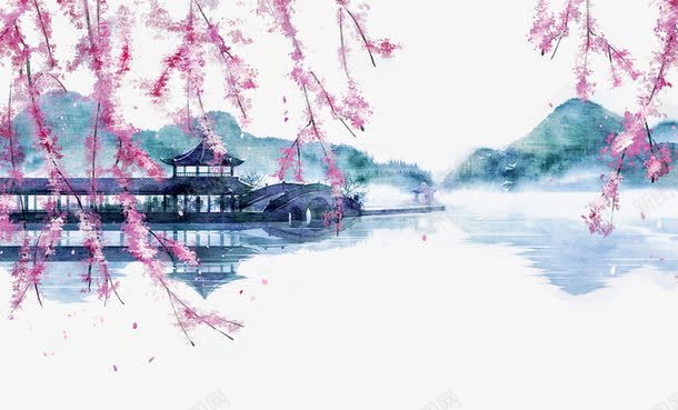 晕染江南水乡png免抠素材_新图网 https://ixintu.com 晕染 水乡 漂亮 风景