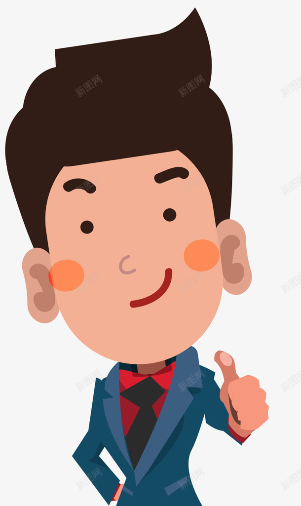 卡通手绘点赞的商务男士png免抠素材_新图网 https://ixintu.com 卡通 商务精英 手绘 点赞 男士 白领 表扬 认同